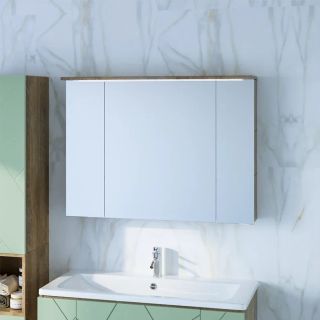 Зеркальный шкаф с подсветкой Бриклаер Кристалл 4627125417245 95 см дуб гранж песочный